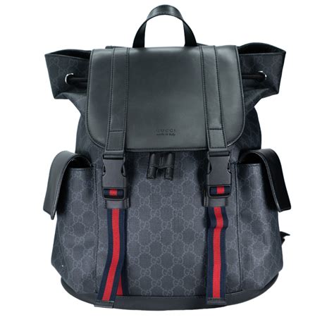 gucci supreme backpack with web|Gucci gg supreme backpack black.